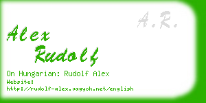 alex rudolf business card